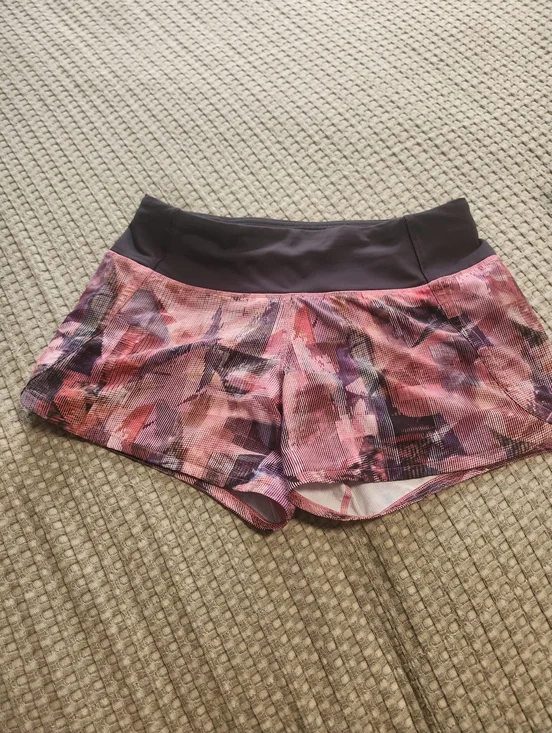 Lululemon Speed Up Short Sz 4 *2.5" In Sun Dazed Multi Pink Super Dark - Picture 13 of 14